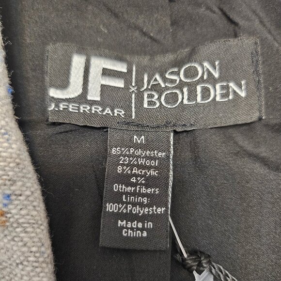 JF x Jason Bolden Unisex Gray Multi Wool Blend Oversize Long Coat Size M - Picture 9 of 10